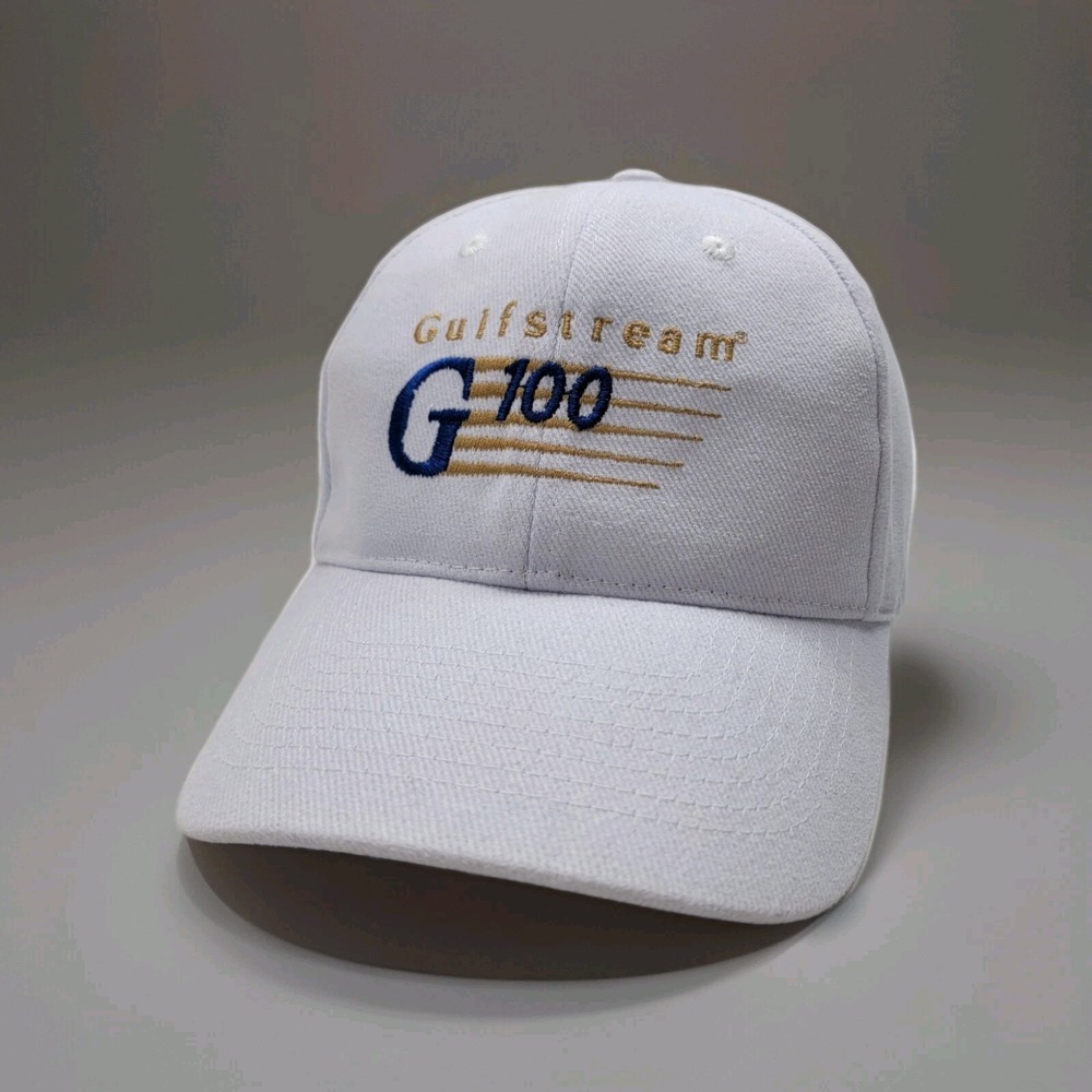 Gulfstream G‎ 100 Hat White Strapback Golf Style Hat G100 Private Jet